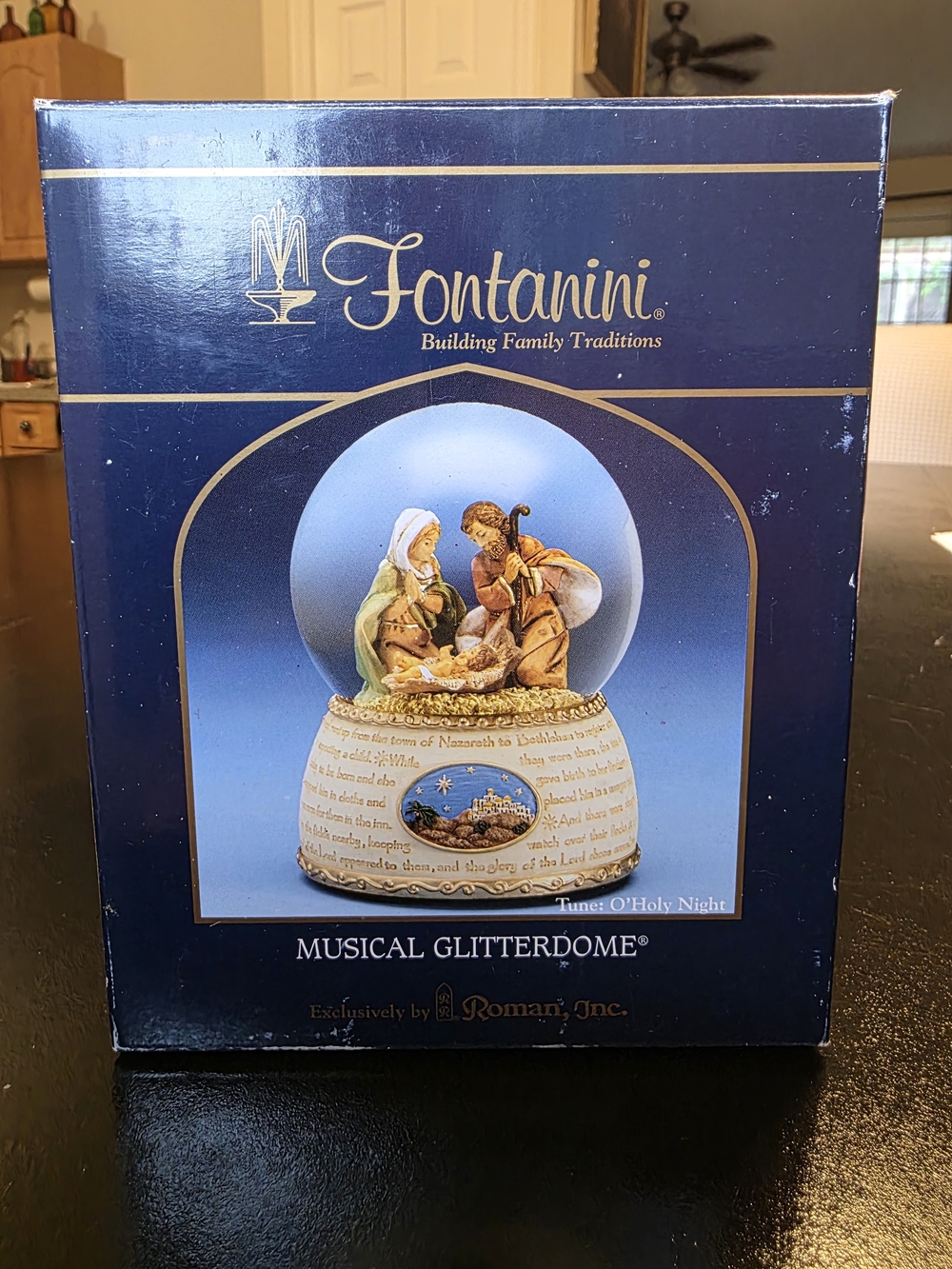 Fontanini Musical Glitterdome Nativity Snow Globe O Holy Night 6in works!!